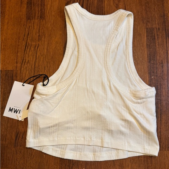 Madewell Ivory Ribbed Crop Racerback Tank Top - Picture 6 of 6